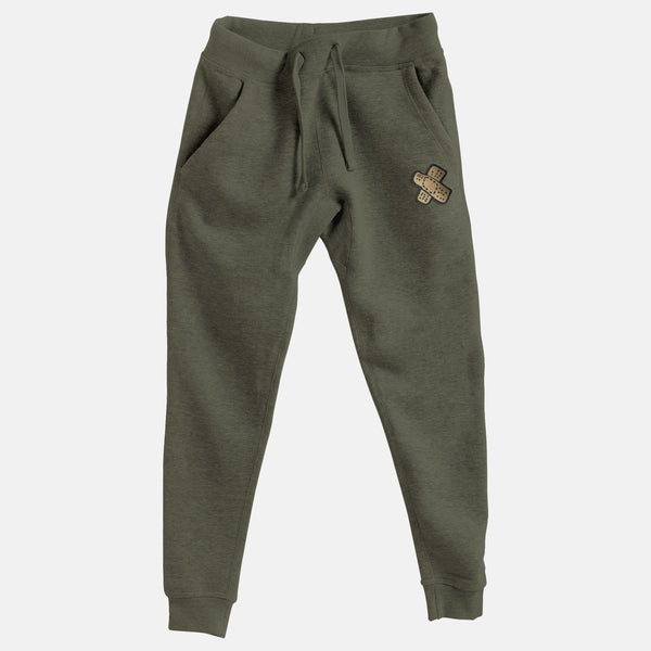 Sand Embroidered BMF Bunny Face Premium Heather Jogger