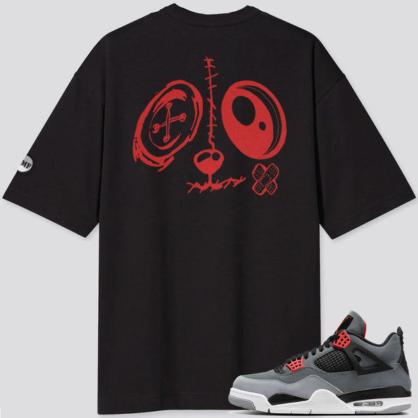 Jordan 4 Infrared BMF Bunny Face Oversized T- Shirt