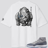 Jordan 11 Cool Grey BMF Rhino Oversized Heavyweight T Shirt