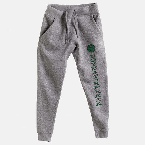 Pine Green Embroidered BMF Smiley Premium Heather Jogger