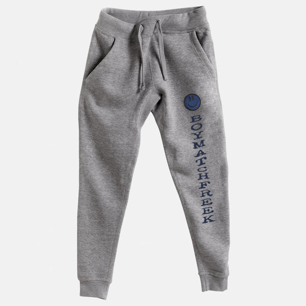 Midnight Navy Embroidered BMF Smiley Premium Heather Jogger