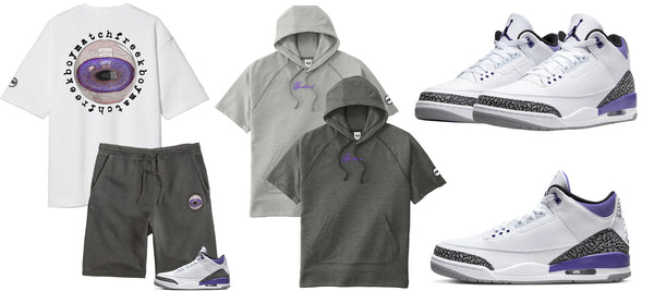 Jordan 3 Dark Iris Matching outfits collection