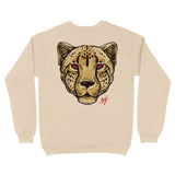 University Red Embroidered BMF Leopard Head Crew Neck