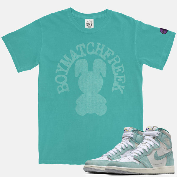 Jordan 1 Turbo Green BMF Bunny Arc Pigment Dyed Vintage Wash Heavyweight T-Shirt