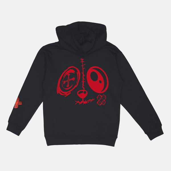 Red BMF Bunny Face Heavyweight Hoodie