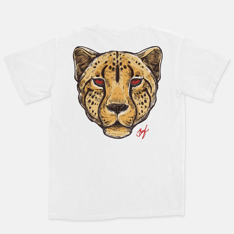 Jordan 1 Bred Toe Embroidered BMF Leopard Head Vintage Wash Heavyweight T-Shirt
