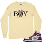 Jordan 1 Bordeaux BMF Bunny Long Sleeve Vintage Wash Heavyweight T-Shirt
