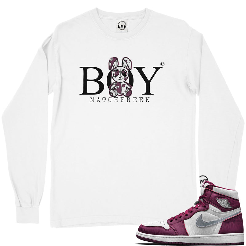 Jordan 1 Bordeaux BMF Bunny Long Sleeve Vintage Wash Heavyweight T-Shirt
