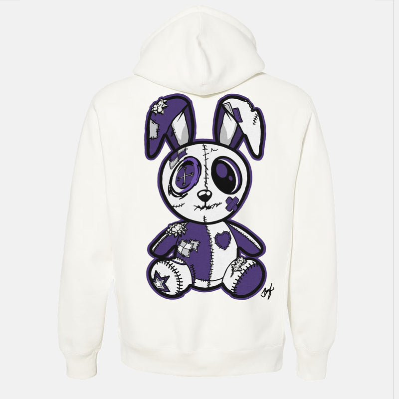 Jordan 1 Purple Court Embroidered BMF Bunny Premium 450 gm. Hoodie