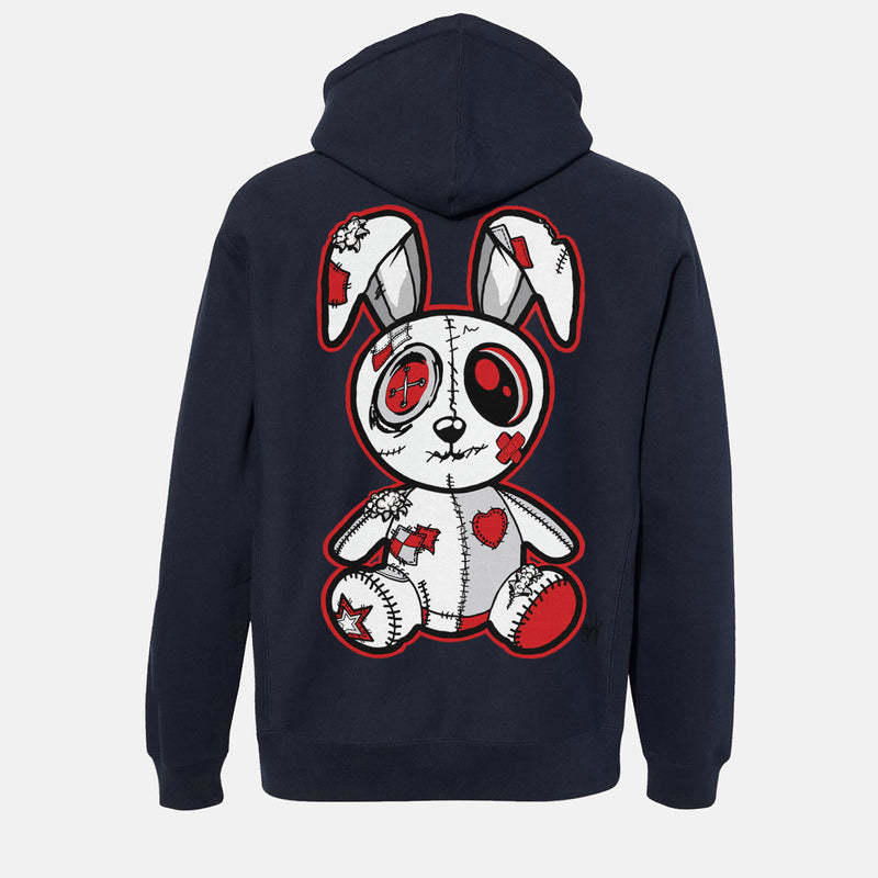 University Red Embroidered BMF Bunny Premium 450 gm. Hoodie