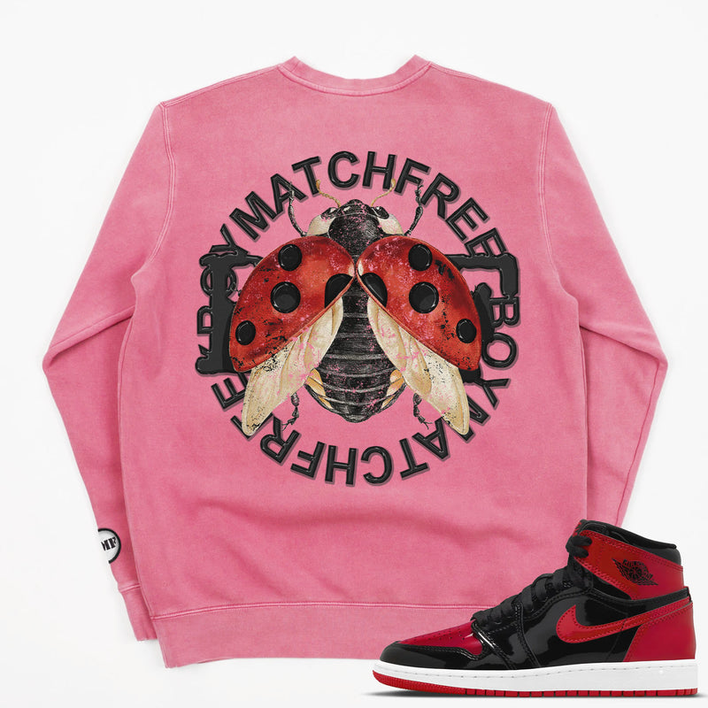 Jordan 1 Patent Bred Ladybug Pigment Dyed Crew Neck