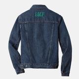 Dark Aqua embroidered BMF Bunny denim jacket