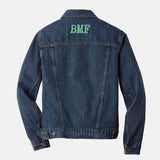 Seafoam Embroidered BMF Smiley Denim Jacket