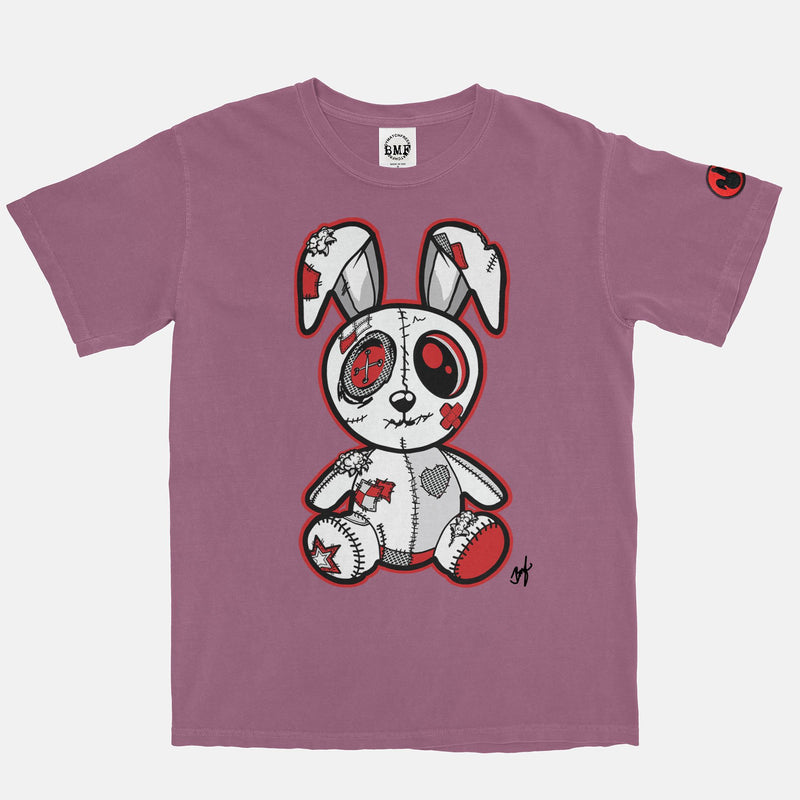 Jordan 4 Fire Red BMF Bunny Pigment Dyed Vintage Wash Heavyweight T-Shirt