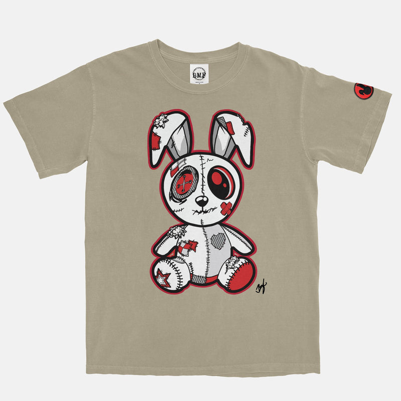 Jordan 4 Fire Red BMF Bunny Pigment Dyed Vintage Wash Heavyweight T-Shirt