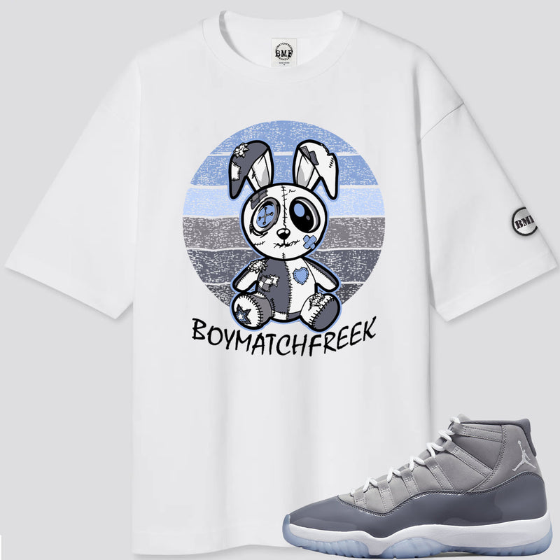 Jordan 11 Cool Grey BMF Bunny Oversized Heavyweight T Shirt