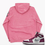 Jordan 1 Bordeaux Embroidered BMF Bunny Pigment Dyed Hoodie