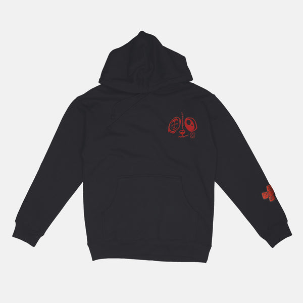 Red BMF Bunny Face Heavyweight Hoodie