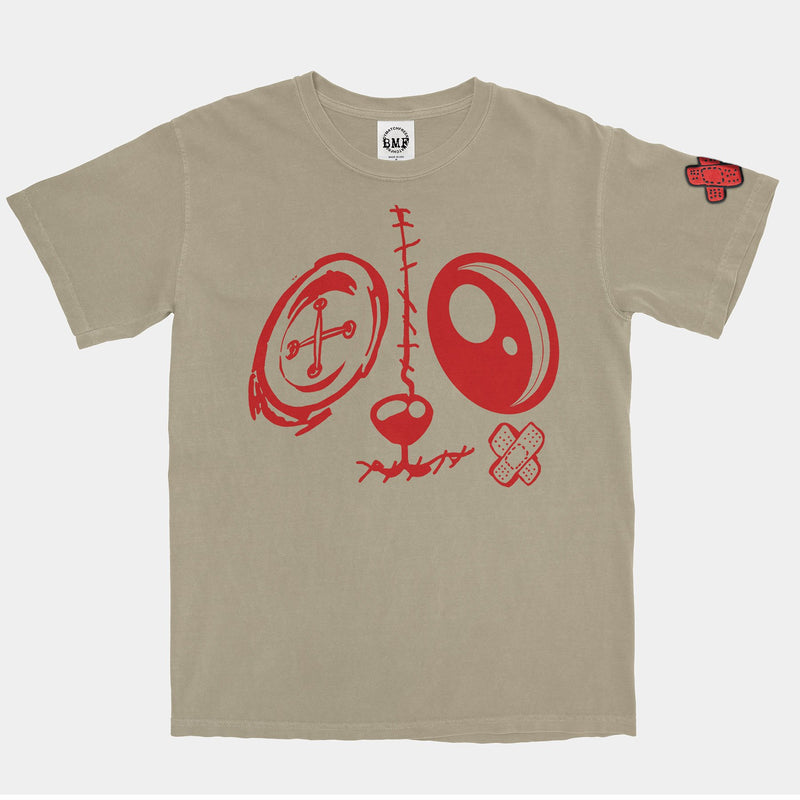 Jordan 1 Bred Toe BMF Bunny Face Pigment Dyed Vintage Wash Heavyweight T-Shirt