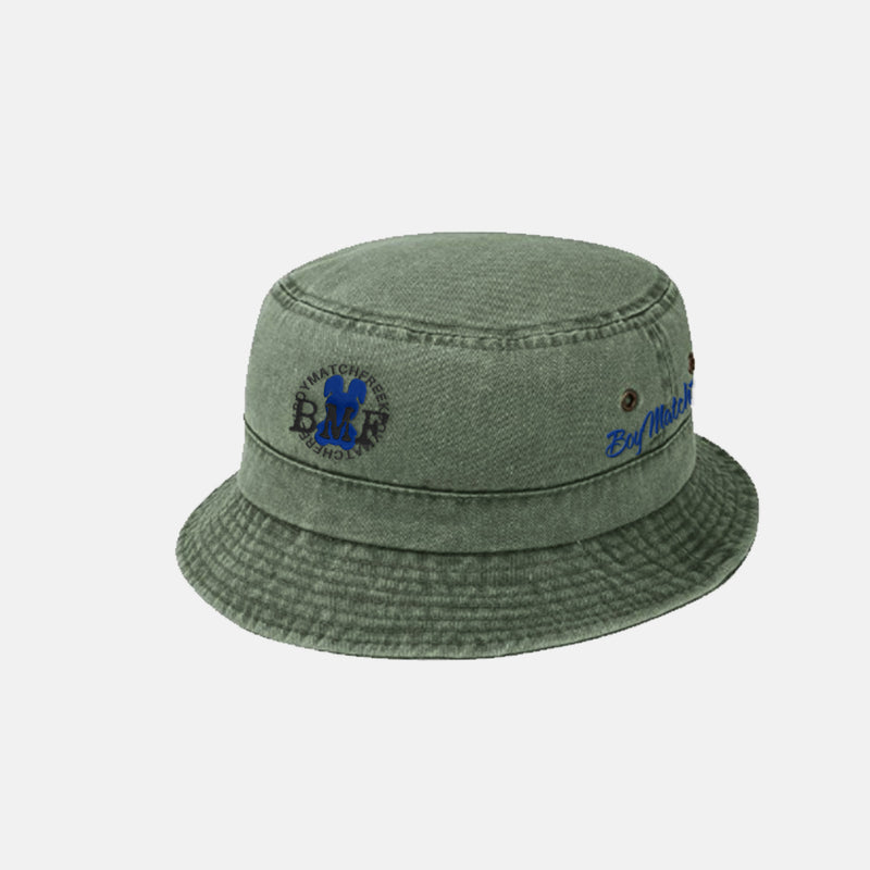 Blue Embroidered BMF Bunny Bucket Hat