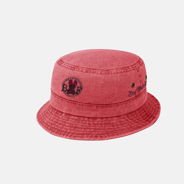 Burgundy Embroidered BMF Bunny Bucket Hat