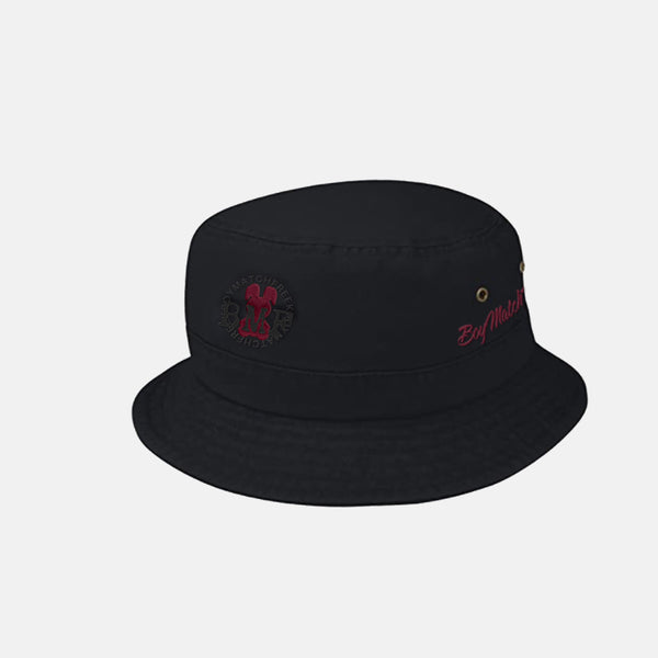 Burgundy Embroidered BMF Bunny Bucket Hat