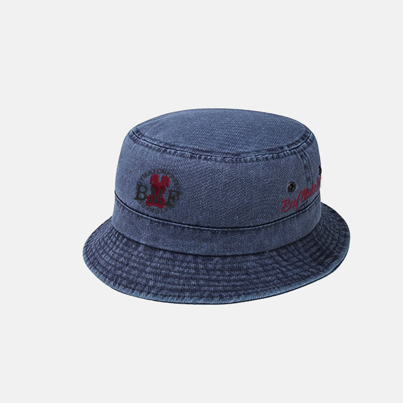 Burgundy Embroidered BMF Bunny Bucket Hat