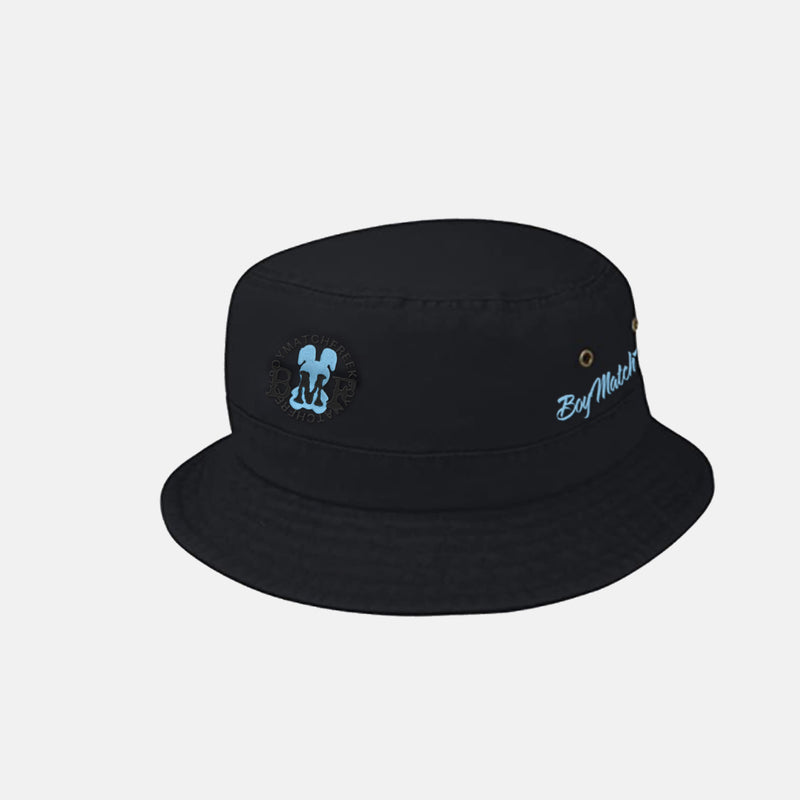 Light Blue Embroidered BMF Bunny Bucket Hat