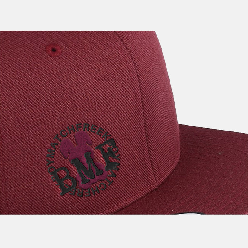 Burgundy Embroidered BMF Bunny premium snapback Cap