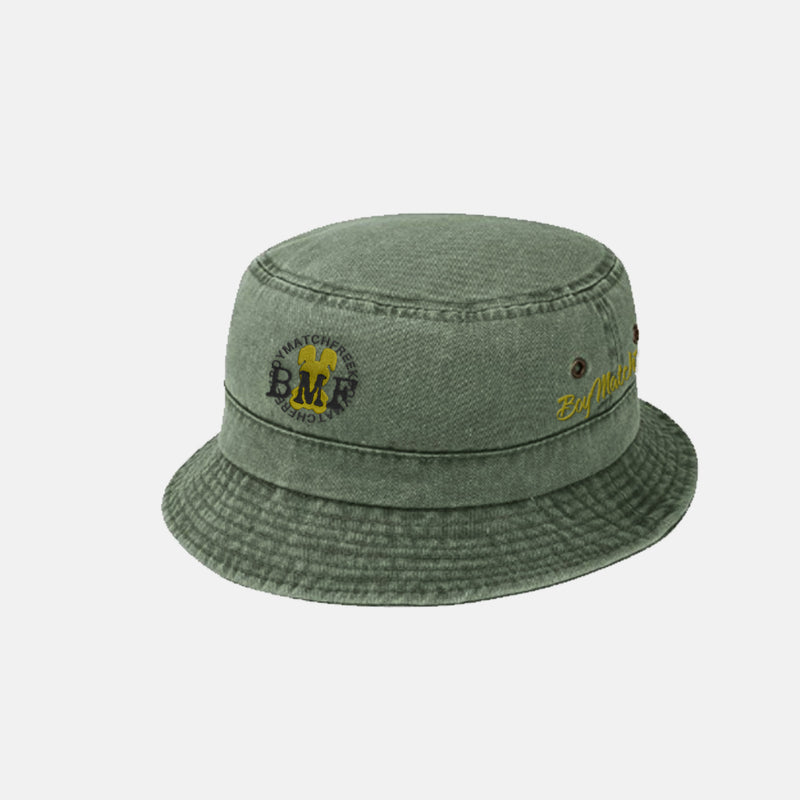 Metallic Gold Embroidered BMF Bunny Bucket Hat