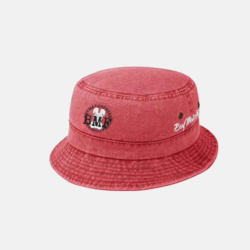 White Embroidered BMF Bunny Bucket Hat