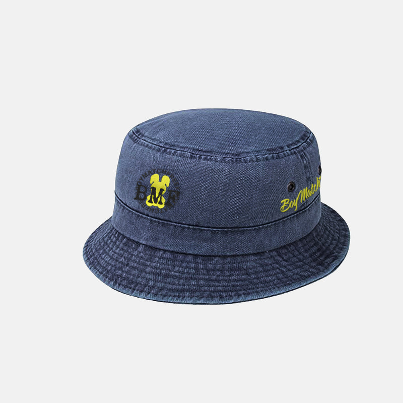 Yellow Embroidered BMF Bunny Bucket Hat