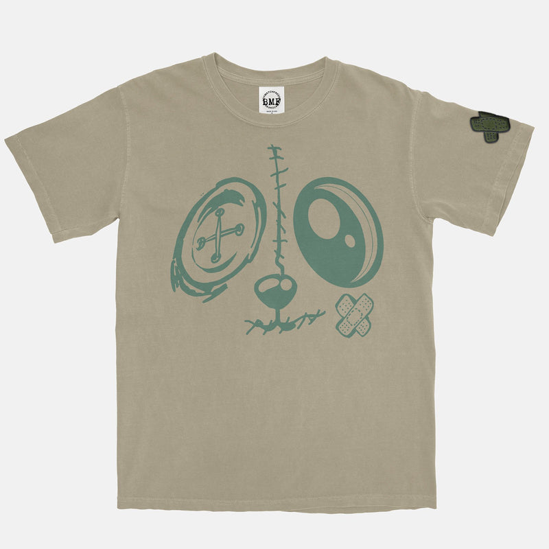 Jordan 1 Clay Green BMF Bunny Face Pigment Dyed Vintage Wash Heavyweight T-Shirt