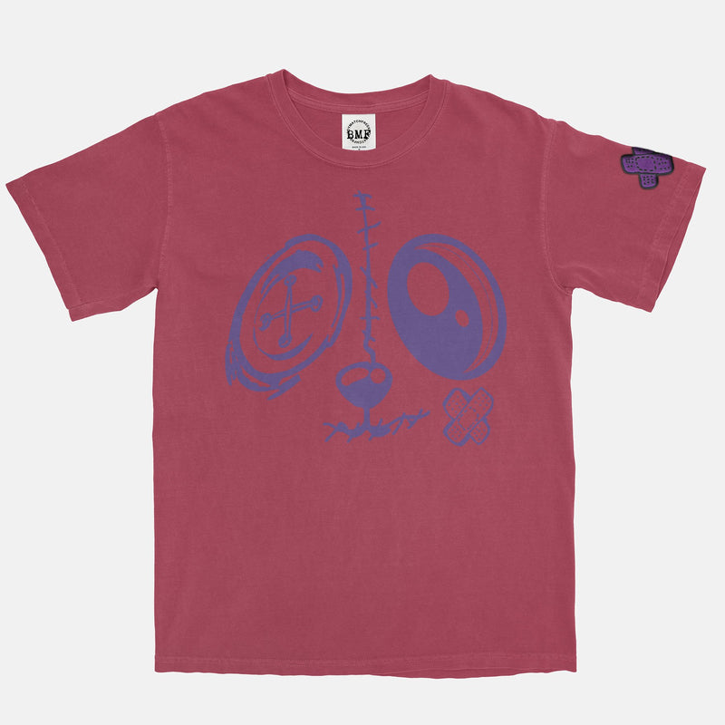 Jordan 3 Purple Court BMF Bunny Face Pigment Dyed Vintage Wash Heavyweight T-Shirt