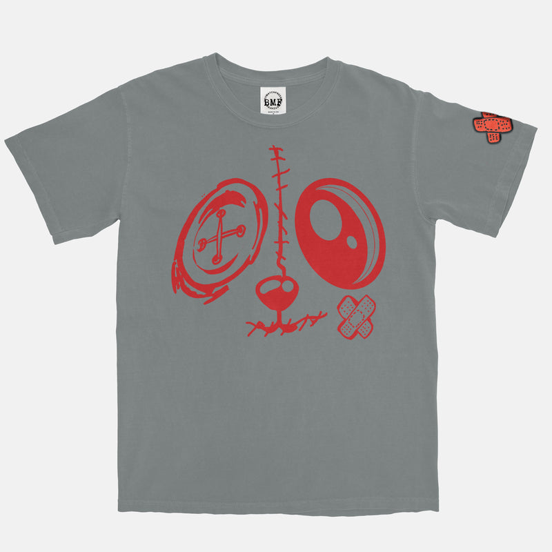 Red BMF Bunny Face Vintage Wash Heavyweight T-Shirt