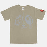 Jordan 1 Light Smoke Grey BMF Bunny Face Pigment Dyed Vintage Wash Heavyweight T-Shirt