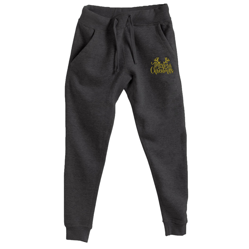 Gold Embroidered XMAS Deer Premium Joggers