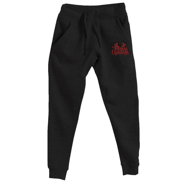 Red Embroidered XMAS Deer Premium Joggers