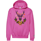 Orange Christmas BMF Deer Youth Pullover Hoodie