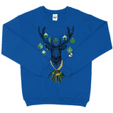 Pine Green Christmas BMF Deer Youth Unisex Crew Neck