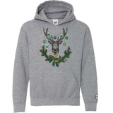 Pine Green Christmas BMF Deer Youth Pullover Hoodie