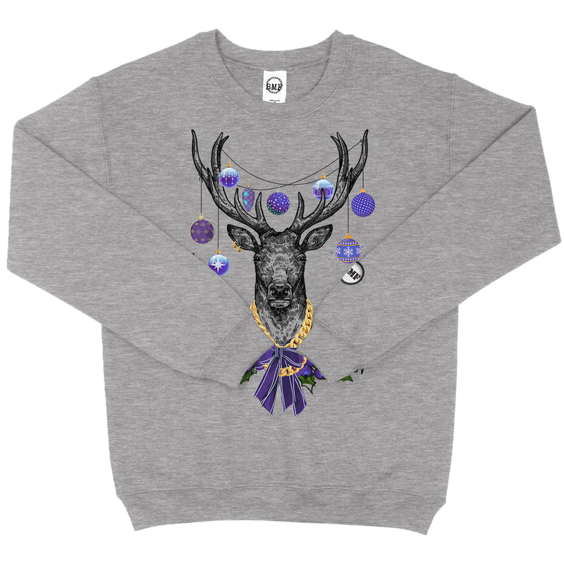 Purple Christmas BMF Deer Youth Unisex Crew Neck