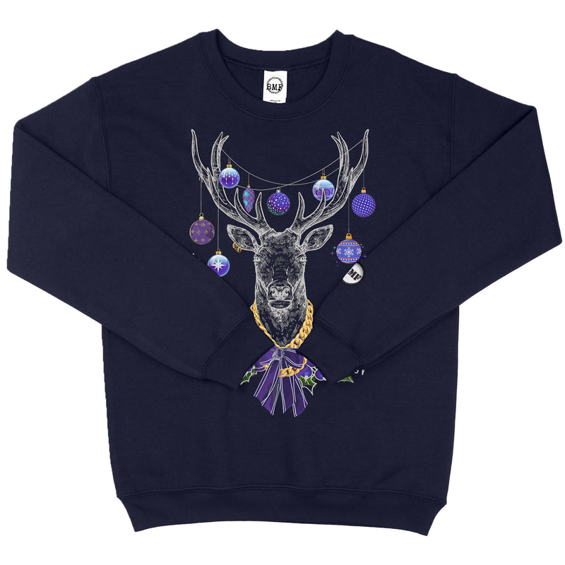 Purple Christmas BMF Deer Youth Unisex Crew Neck