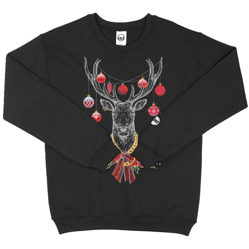Red Christmas BMF Deer Youth Unisex Crew Neck