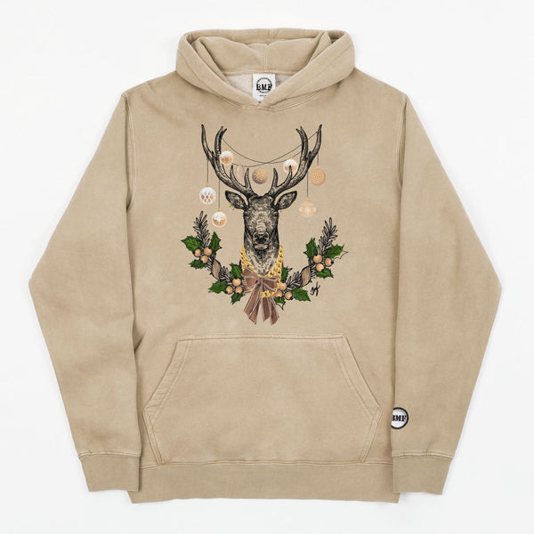 Youth Christmas Shimmer BMF Deer Pigment Dyed Hoodie