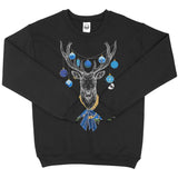 University Blue Christmas BMF Deer Youth Unisex Crew Neck