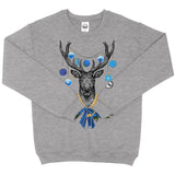 University Blue Christmas BMF Deer Youth Unisex Crew Neck