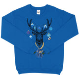 University Blue Christmas BMF Deer Youth Unisex Crew Neck