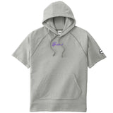 Purple Embroidered BMF Short Sleeve Hoodie