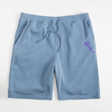 Purple Embroidered BMF Pigment Dyed Shorts